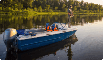 a person standing on a boat