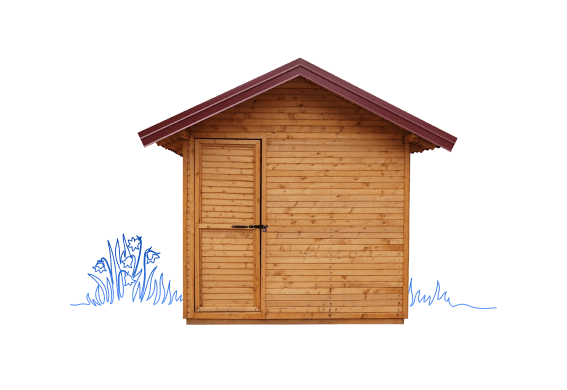 a small wooden house